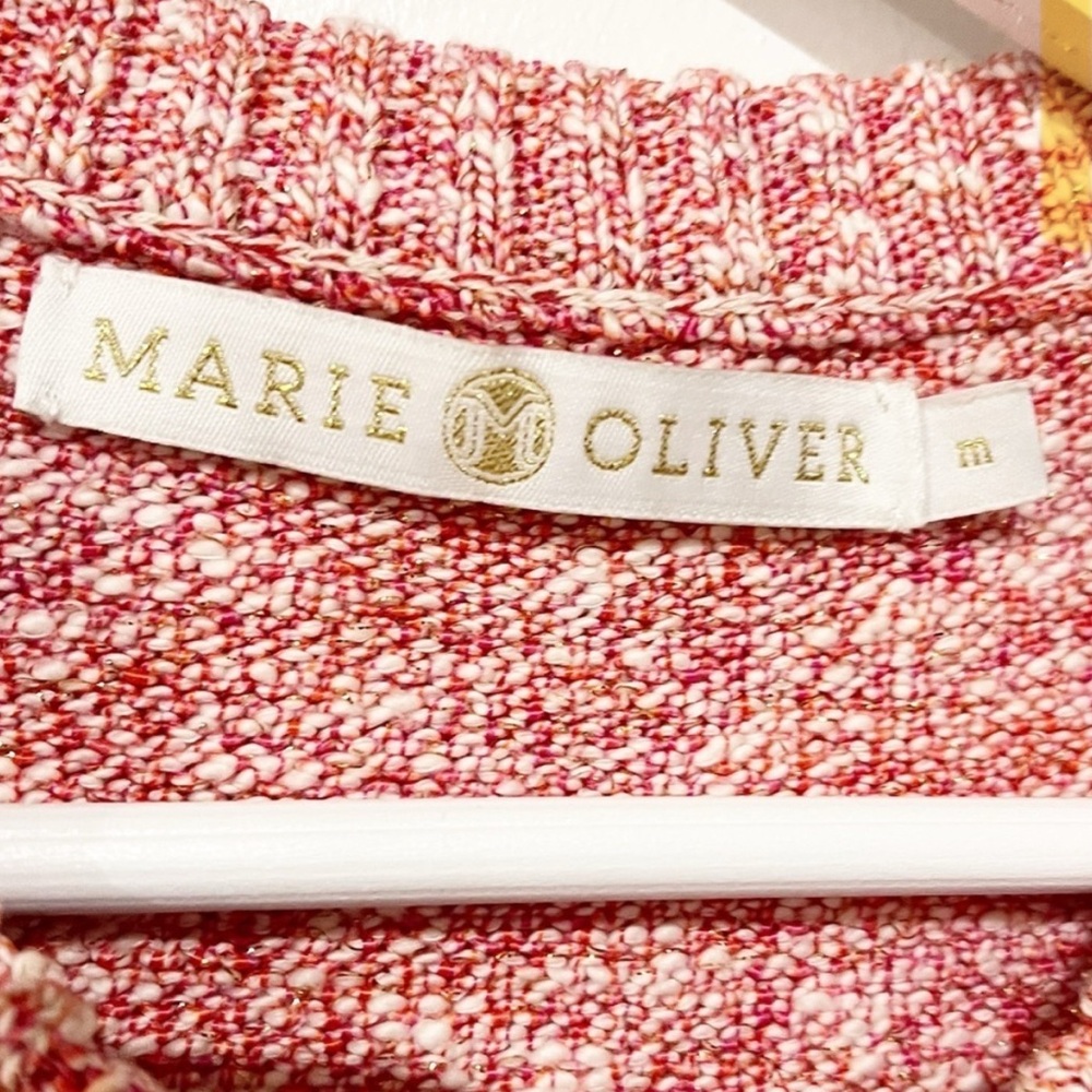 Marie Oliver Red and White Knit Sweater